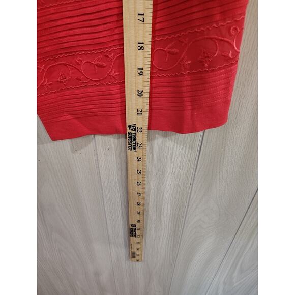 Positive Attitude 2 Piece Linen Maxi Dress Set Jacket Midi Embroidery sz 14 Pink - Picture 11 of 12